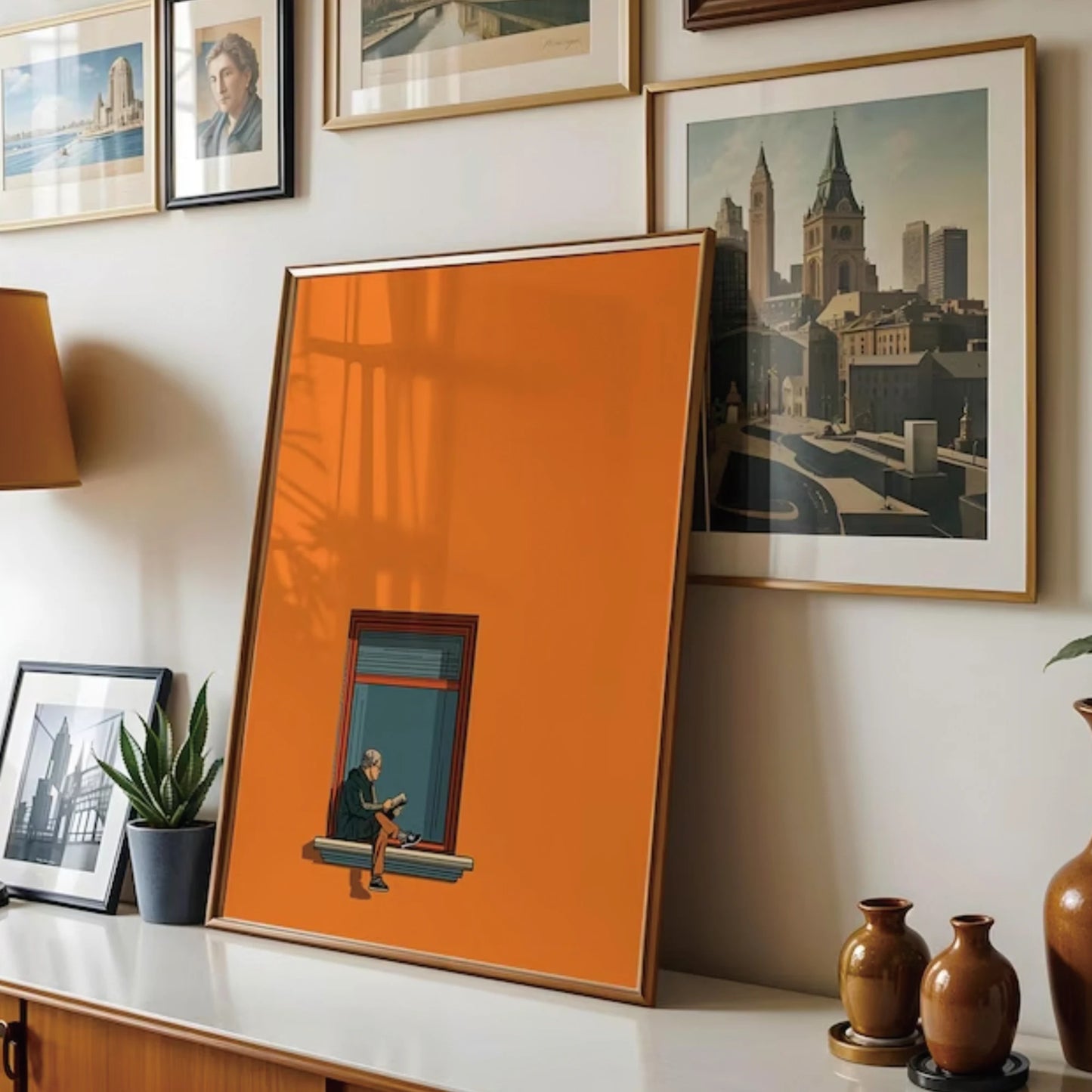 Orange Minimalist Dopamine Canvas Wall Art Print | Home Decor