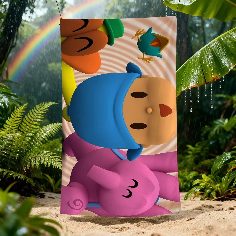 Pocoyo Cartoon Quick-Dry Beach Towel | Soft Pool & Travel Towel