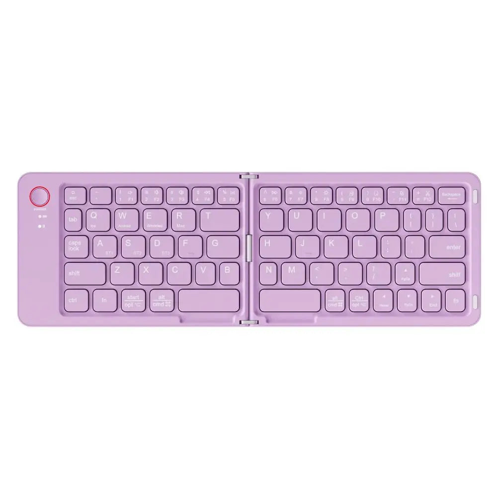 Lightweight Bluetooth Folding Keyboard Rechargeable Ultra-thin Wireless Notebook Keyboard Comfortable Colorful Peaceful Pleasures Health and Wellness purple
