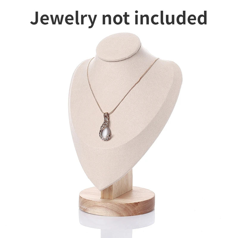 Model Bust Show Exhibitor Velvet Jewelry Display Necklace Pendants Mannequin Jewelry Stand Organizer 3 Colors Peaceful Pleasures Health and Wellness Beige M