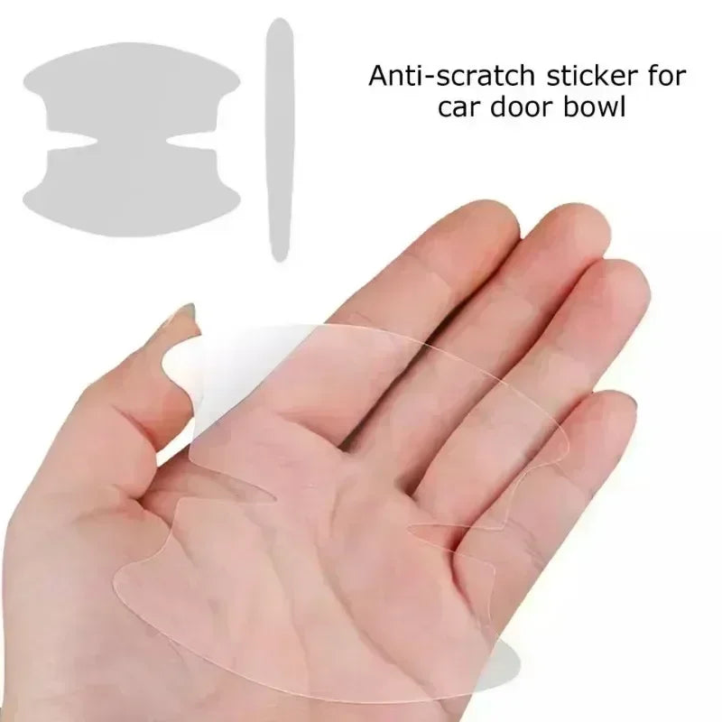 8PCS Universal Car Door Handle Bowl Scratch Protective Stickers Transparent Car Handle Anti-collision Protection Strip Peaceful Pleasures Health and Wellness
