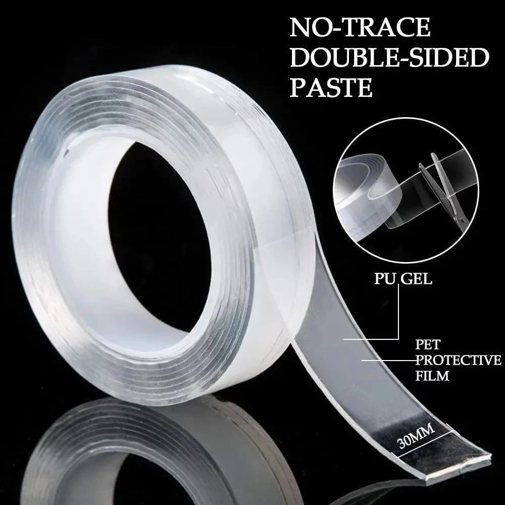 Nano Double-Sided Gel Tape | Reusable Waterproof 1/3/5m