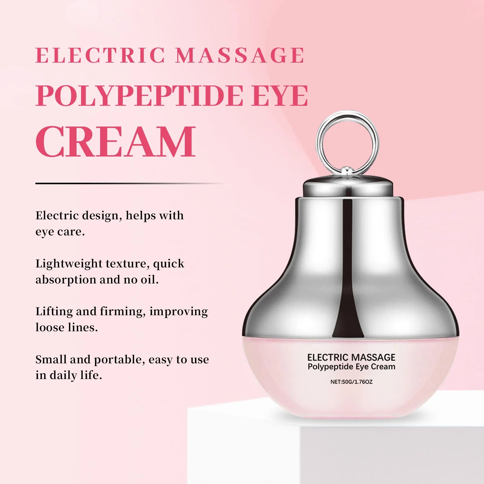 Polypeptide Eye Cream Electric Massage Eye Cream Lightening Dark Circles Puffiness Remove Eye Bags Brighten Eye Skin Care 50g Peaceful Pleasures Health and Wellness