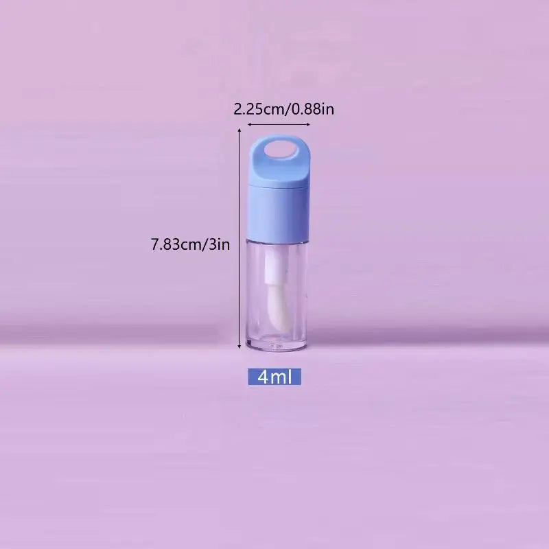 1Pcs Cute Big Brush Wand Transparent 4ml Lip Gloss Tube Plastic Round Empty Lip Gloss Container Peaceful Pleasures Health and Wellness