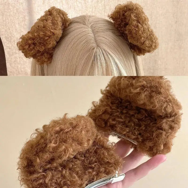 Soft Plush Dog Ear Hair Clips – Kawaii Girls Side Clips