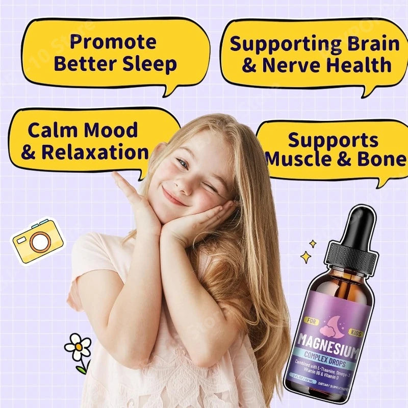 Kids Magnesium Glycinate Liquid Drops | Sleep & Calm, 2 fl oz