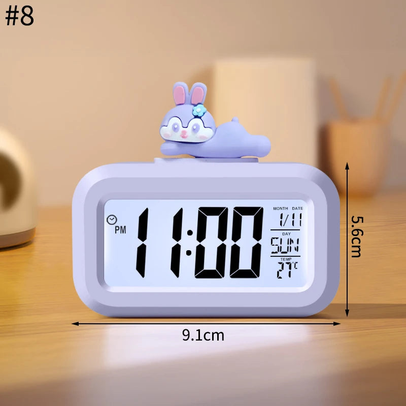 Nordic Style Alarm Clock Digital Quartz Clock Home Ornament Portable Mute Clocks with Metal Stand for Bedroom Decor Peaceful Pleasures Health and Wellness S4-8