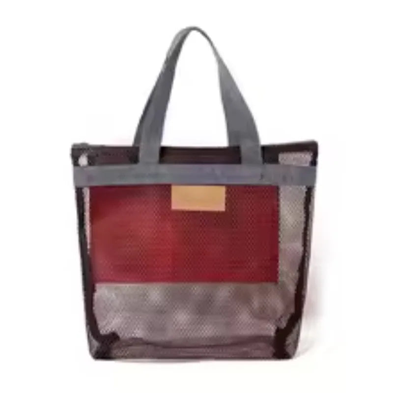 Mesh Beach Tote Bag with Zipper | Quick Dry Shoulder Bag