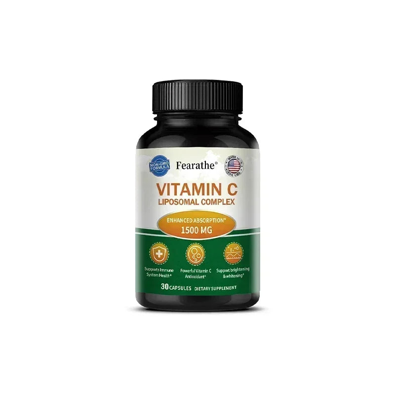 Liposomal Vitamin C Capsules - Powerful Antioxidant, Promotes Collagen Production, Skin Glow, Supports Heart, Immune Health Peaceful Pleasures Health and Wellness 30 count-1 bottle
