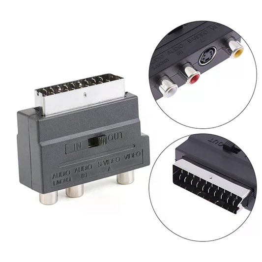 21-Pin SCART Adapter – S-Video & Composite with In/Out Switch SCART AV Adapter Oasis Select