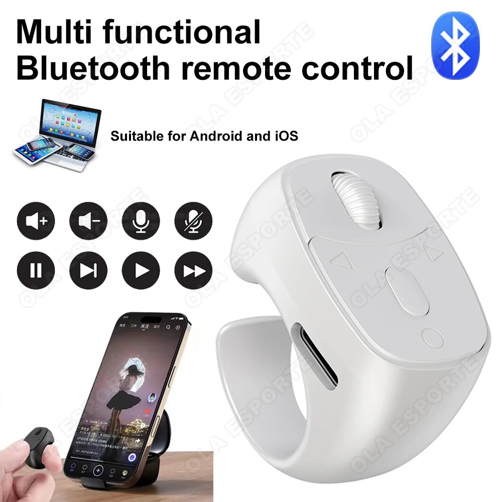 Bluetooth Finger Ring Remote – Scroll, Selfie & Page Turner