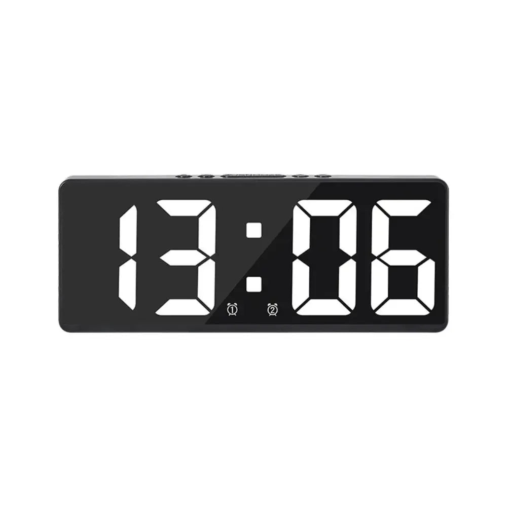 Multifunctional Large LED Digital Alarm Clock Color Nightlight Temperature Calendar Electronic Backlight Home Decor Peaceful Pleasures Health and Wellness White