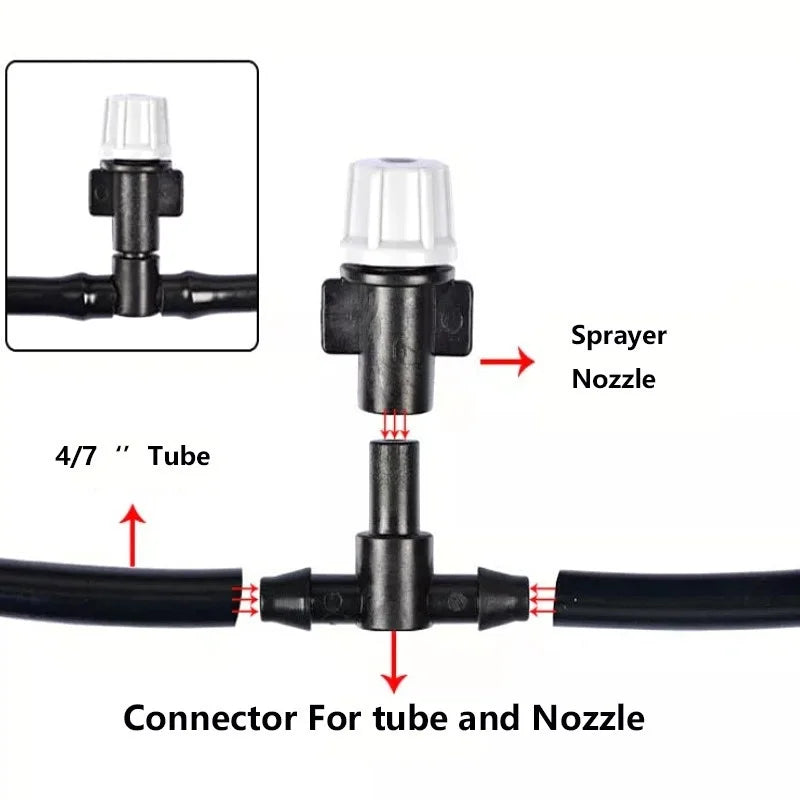 Irrigation 10Meters 10 Sprinklers Nozzles Water Sprayer Misting Fog