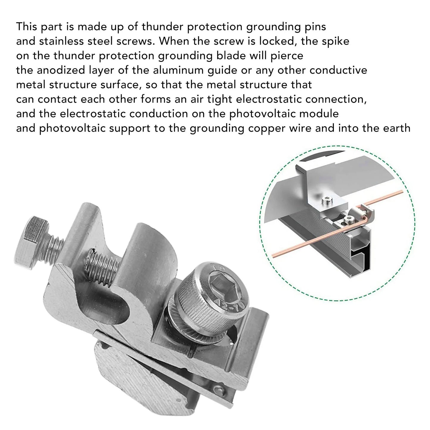 Solar Mounting System Grounding Clip Lug Bracket Clamps Photovoltaic