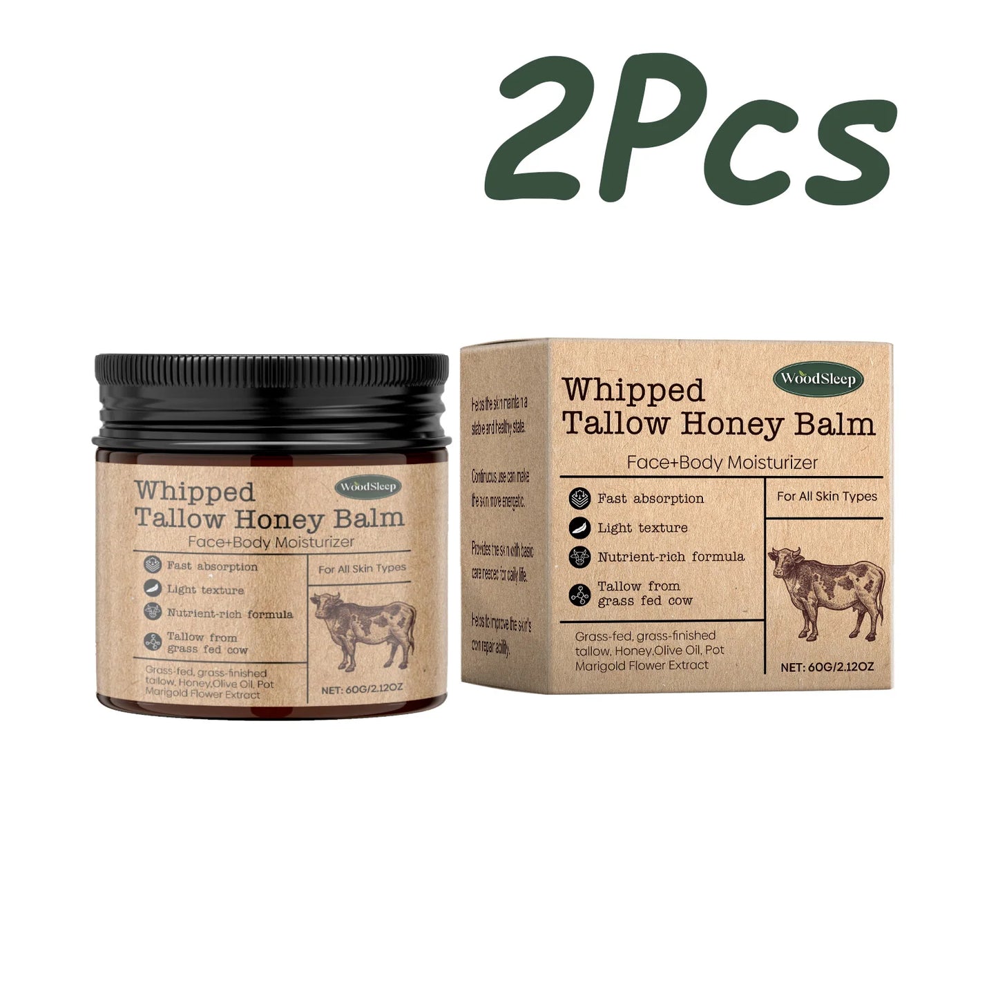 Whipped Beef Tallow & Honey Balm – Face & Body Moisturizer
