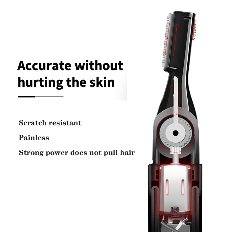 Double Ended Electric Eyebrow Trimmer Lady Eyebrow Trimmer Automatic Shaving Device Hair Removal and Trimming Tool Peaceful Pleasures Health and Wellness