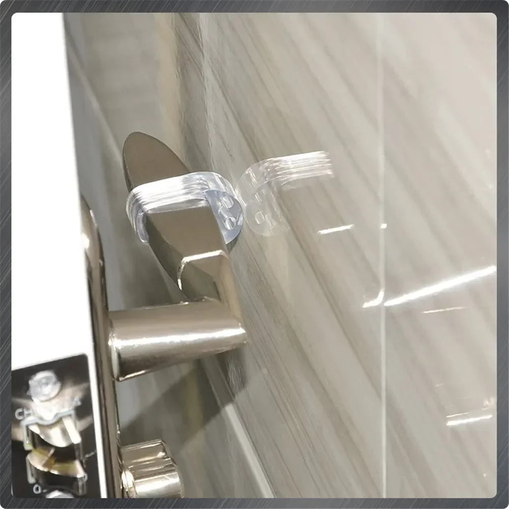 No-Drill Transparent Silicone Door Stopper Wall Protector 4-Pack