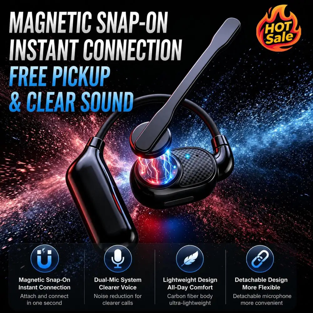 Wireless Bluetooth Earhook Earphones with Mic & Type-C Charging