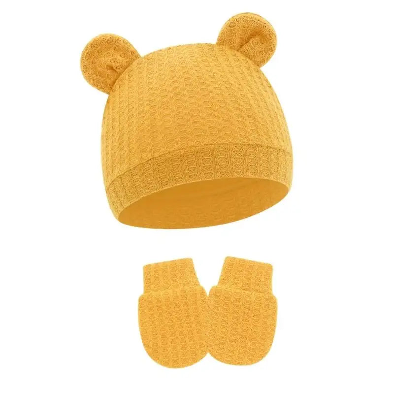 Newborn Baby Hat & Mittens Set | Soft Cotton, 0–6 Months