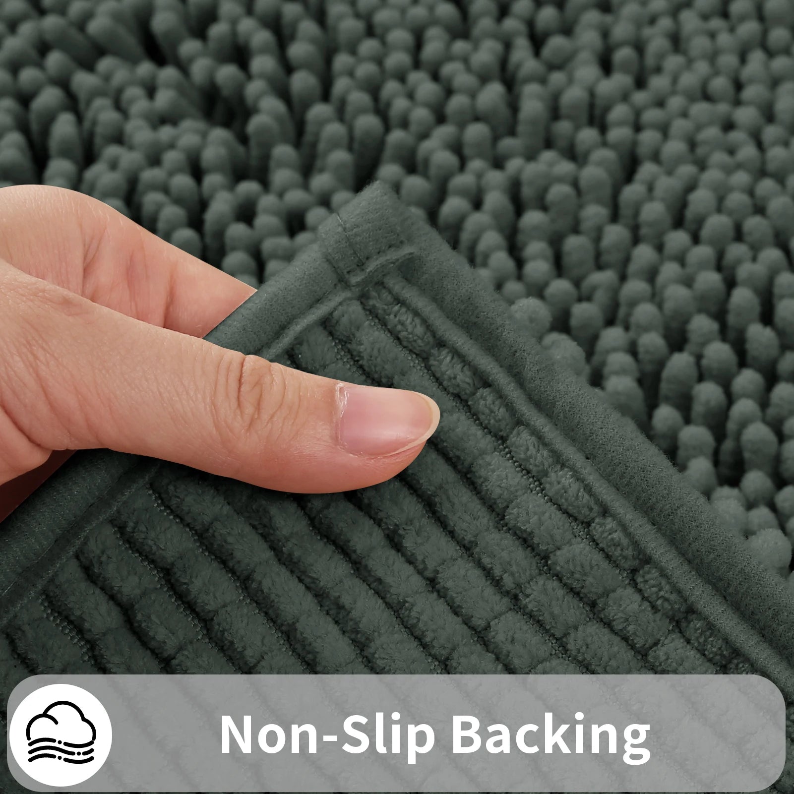Toilet Rug U-Shaped Super Absorbent Chenille Bathroom Mats Non-Slip Backing Machine Washable For Bathrooms Floor Decoration Peaceful Pleasures Health and Wellness