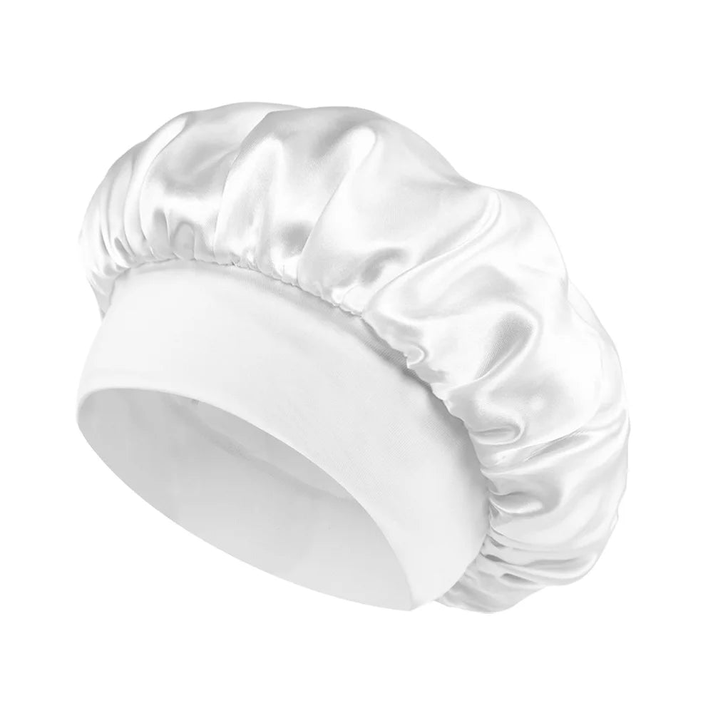 Kids Satin Sleep Cap – Elastic Turban Bonnet for Hair Care