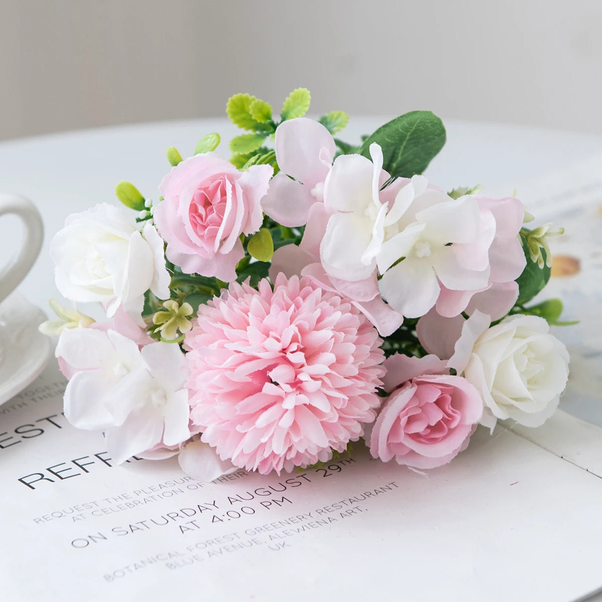 Silk Rose Chrysanthemum Artificial Bouquet – Wedding & Home Decor