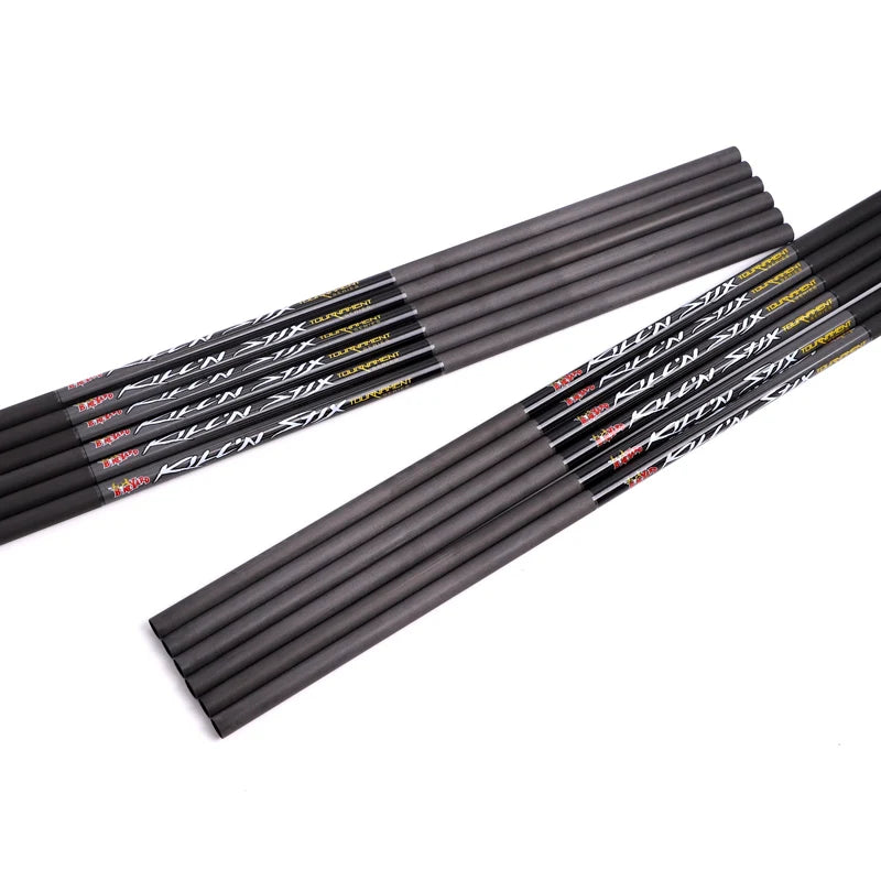 12 Spine Pure Carbon Arrow Shafts ID Recurve Compound Traditional Bow