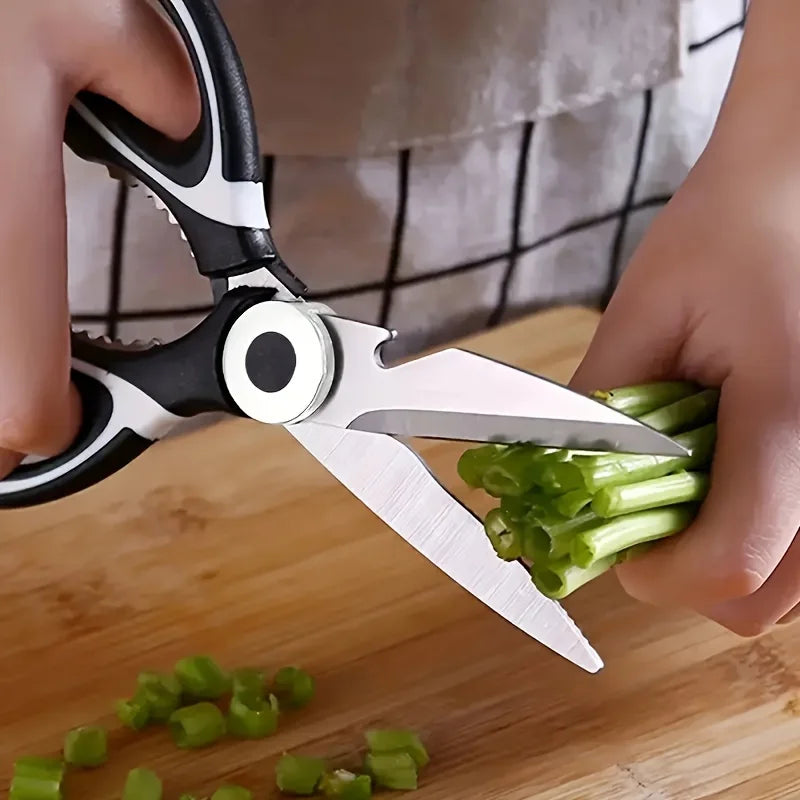 Multifunctional Heavy-Duty Stainless Steel Kitchen Scissors for Food - Ideal for Pizza And Salad Cutting Peaceful Pleasures Health and Wellness