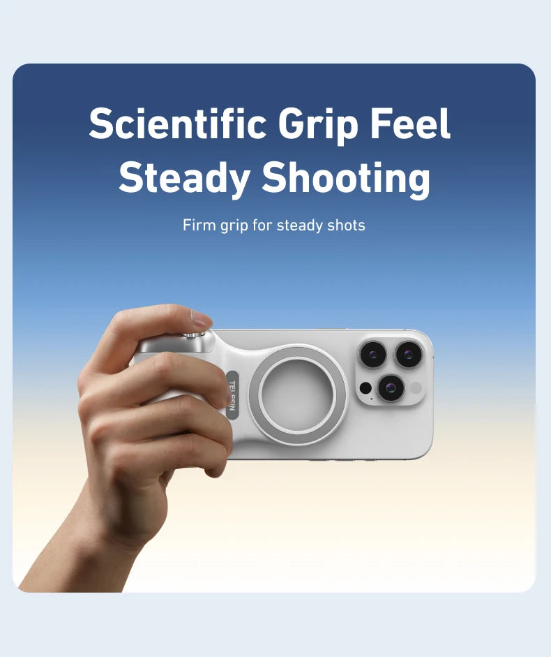 TELESIN Magnetic Phone Camera Shoot Hand Grip Phone Holder Shooting Aid Remote Control Handle for Iphone HUAWEI SAMSUNG Phone Peaceful Pleasures Health and Wellness