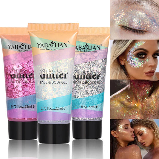 Mermaid Sequin Body Glitter Gel - Long-Lasting Shine for Carnival, Parties, Festival and Stage Performance - Great for Girls Peaceful Pleasures Health and Wellness