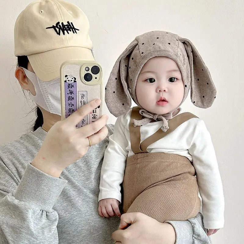 Newborn Baby Bunny Ear Knit Hat – Soft Cotton Infant Beanie