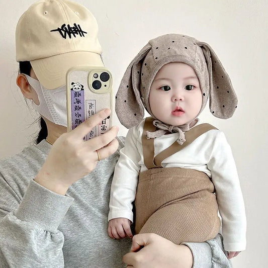 Newborn Baby Bunny Ear Knit Hat – Soft Cotton Infant Beanie Infant Knit Beanie Peaceful Pleasures Health and Wellness