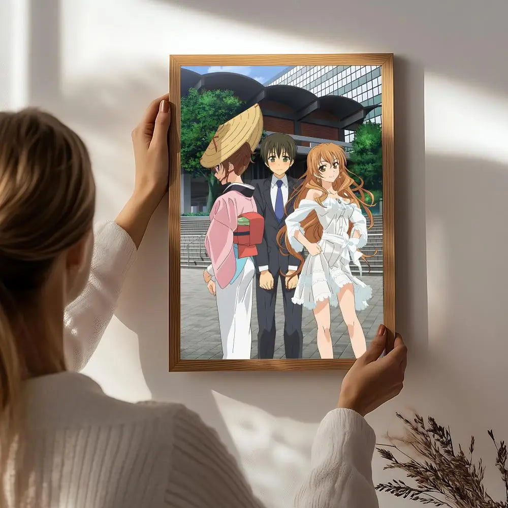 Golden Time Anime HD Self-Adhesive Waterproof Wall Poster Anime Wall Poster Peaceful Pleasures Health and Wellness White7 30X40cmNoframe