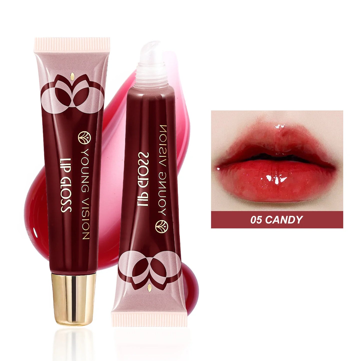 6-Color Fruit Flavor Mirror Lip Gloss Oil | Long-Lasting Shine