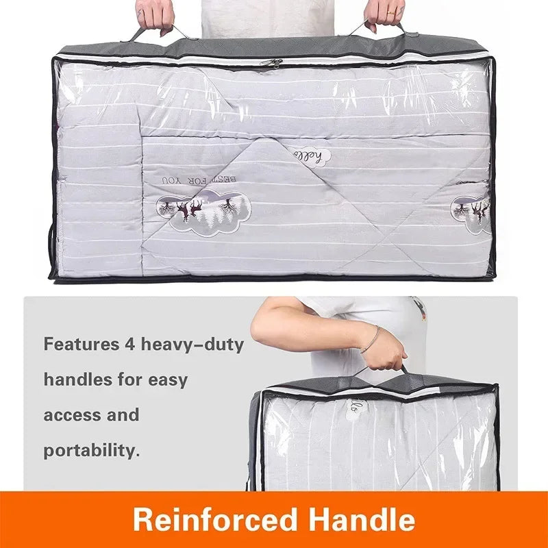 Under Bed Storage Bag – Large Foldable Dustproof Quilt Organizer
