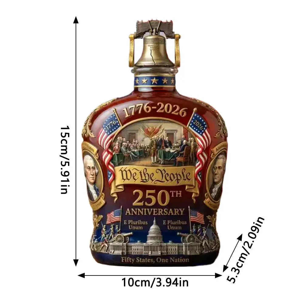 Patriotic Whiskey Decanter High Quality 250TH Anniversary Whisky Bottle Exquisite Embossed Craftsmanship Decoration Wine Bottle Peaceful Pleasures Health and Wellness