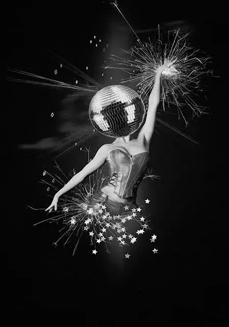 Disco Ball Canvas Wall Art | 70s Funky Girly Room Decor Print