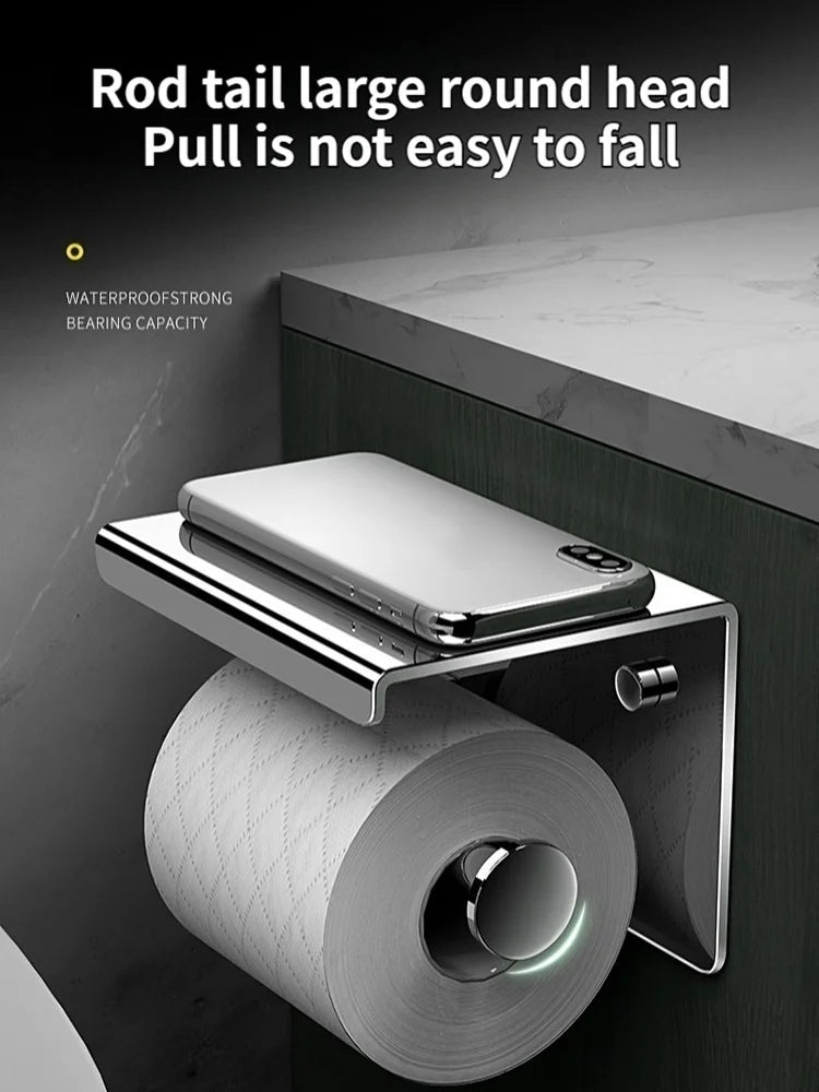 304 Stainless Steel Toilet Paper Holder – Waterproof Wall Mount