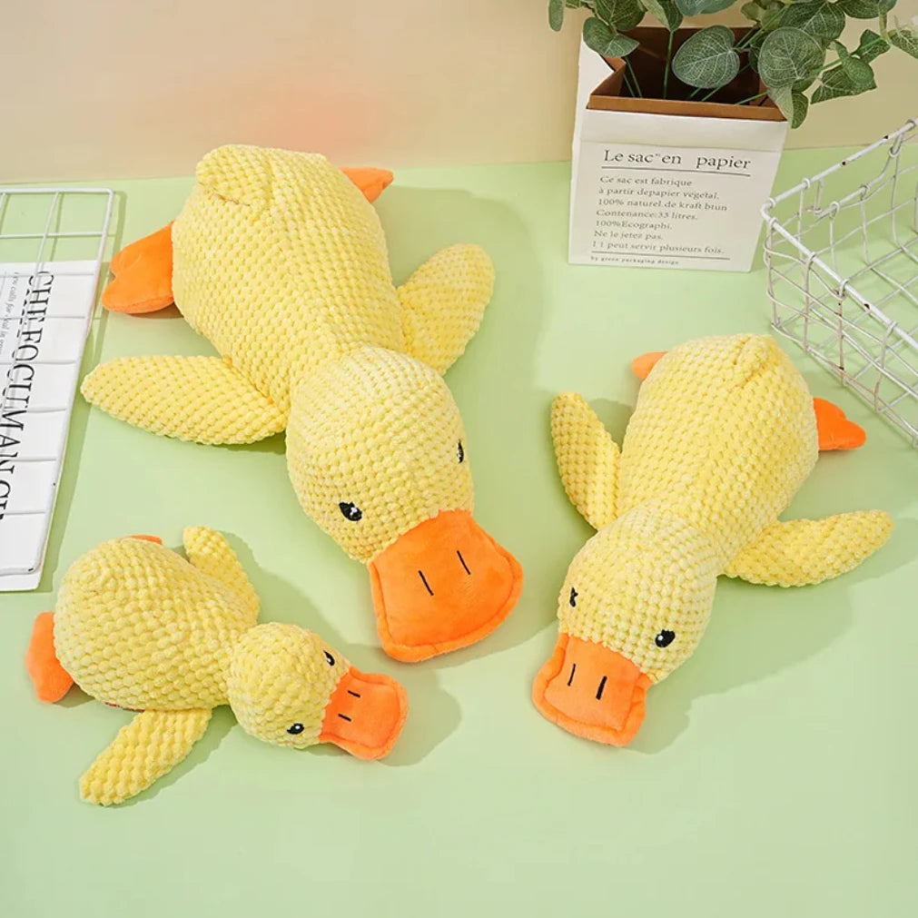 Plush Duck Dog Toy – Squeaky, Bite-Resistant Chew Toy