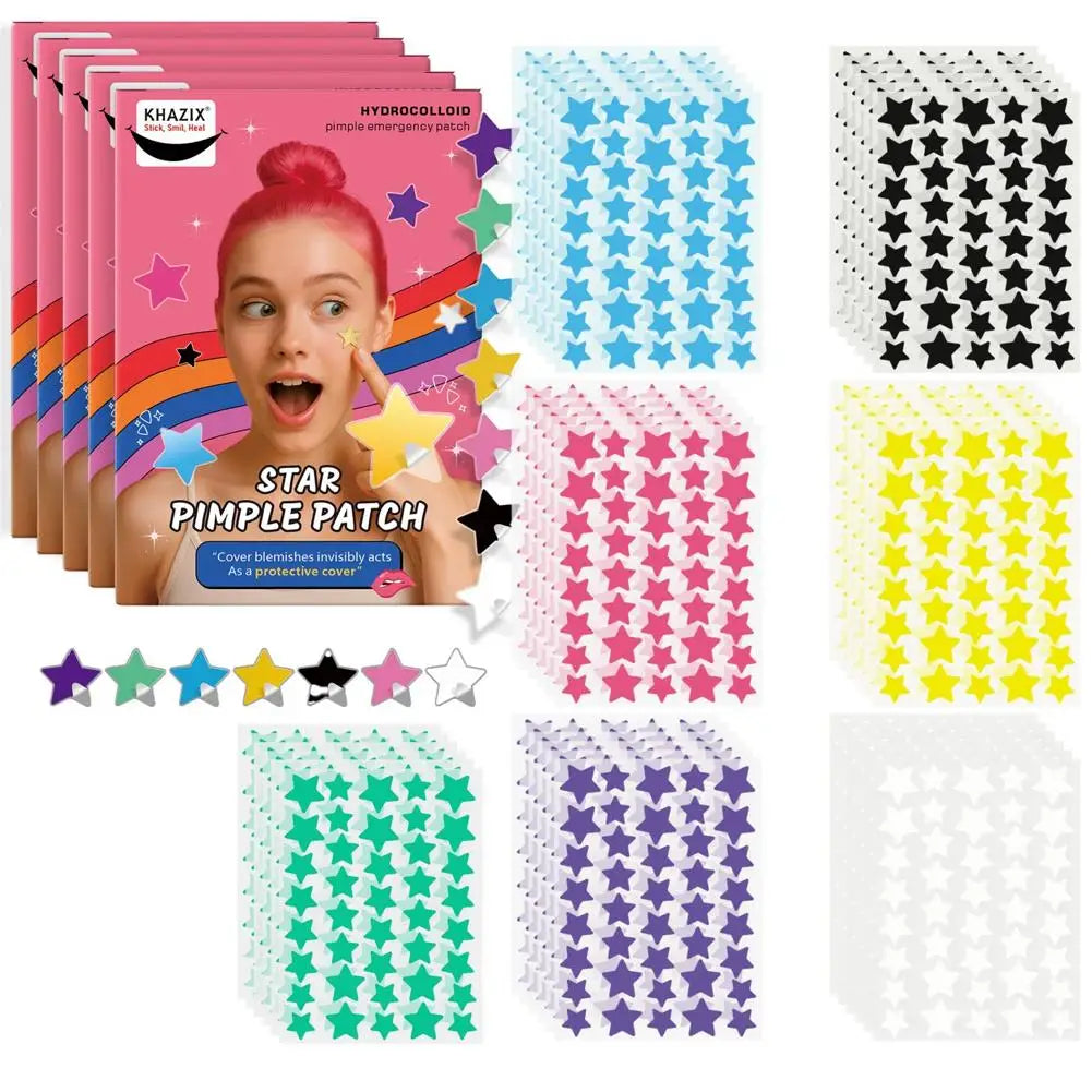 1400pcs Hydrocolloid Colorful Pimple Patches Pimple Cover Sticker Star Shaped Invisible Pimple Cover Removal Pimple Patch Peaceful Pleasures Health and Wellness 04
