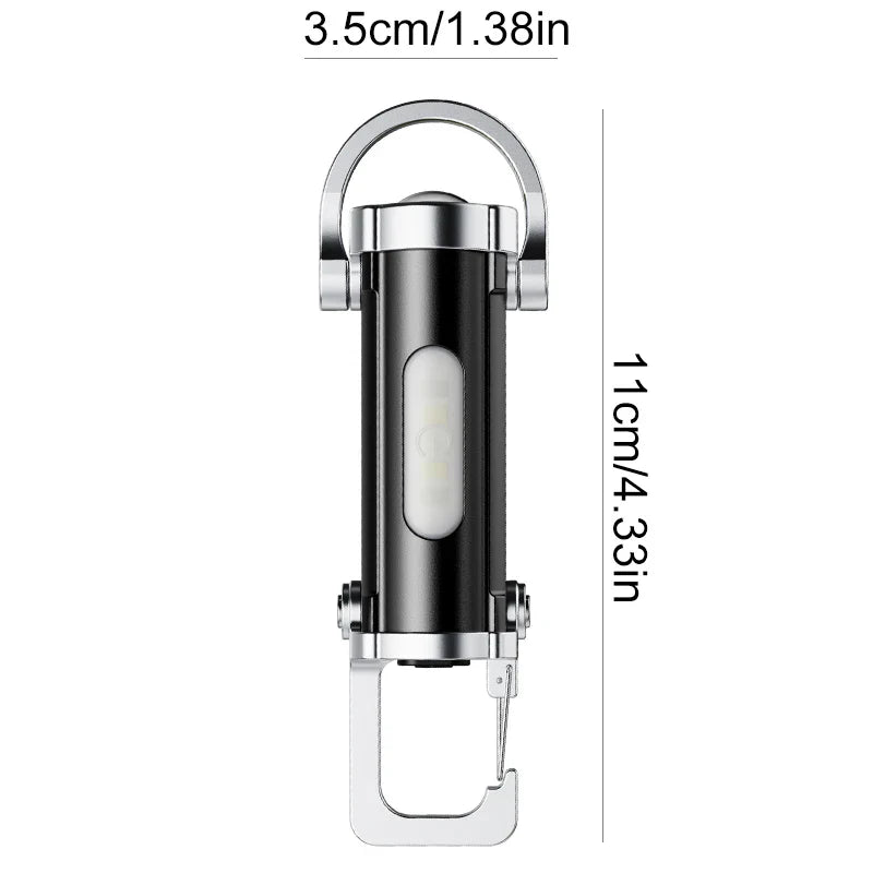 Mini Keychain Flashlight 300LM | 7 Modes, Waterproof, Type-C