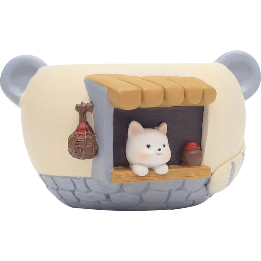 Cartoon Animal Resin Succulent Planter | Cute Desktop Flower Pot