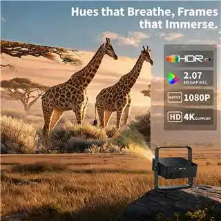 HM102 Smart Projector Native 1080P 4K Decode 160ANSI Android 13 360° Rotatable WiFi6 BT5.0120" Home Theater Beamer Peaceful Pleasures Health and Wellness