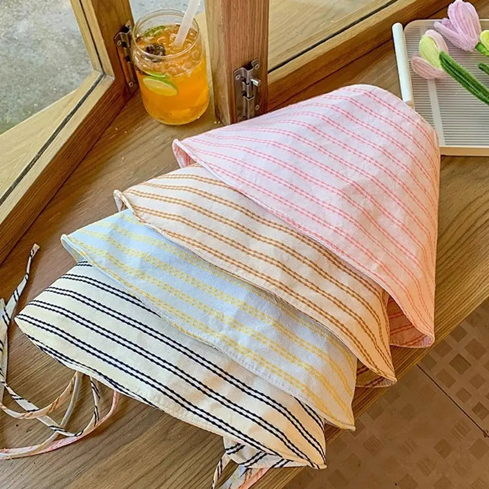 Women's Striped Bucket Hat UPF 50+ Wide Brim Beach Sun Hat