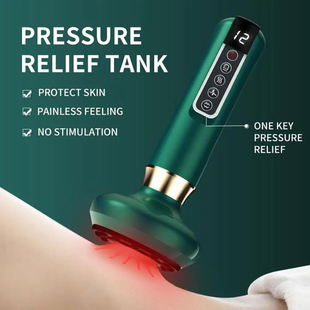 Rechargeable Cupping Massager – 12-Level Suction & Heat