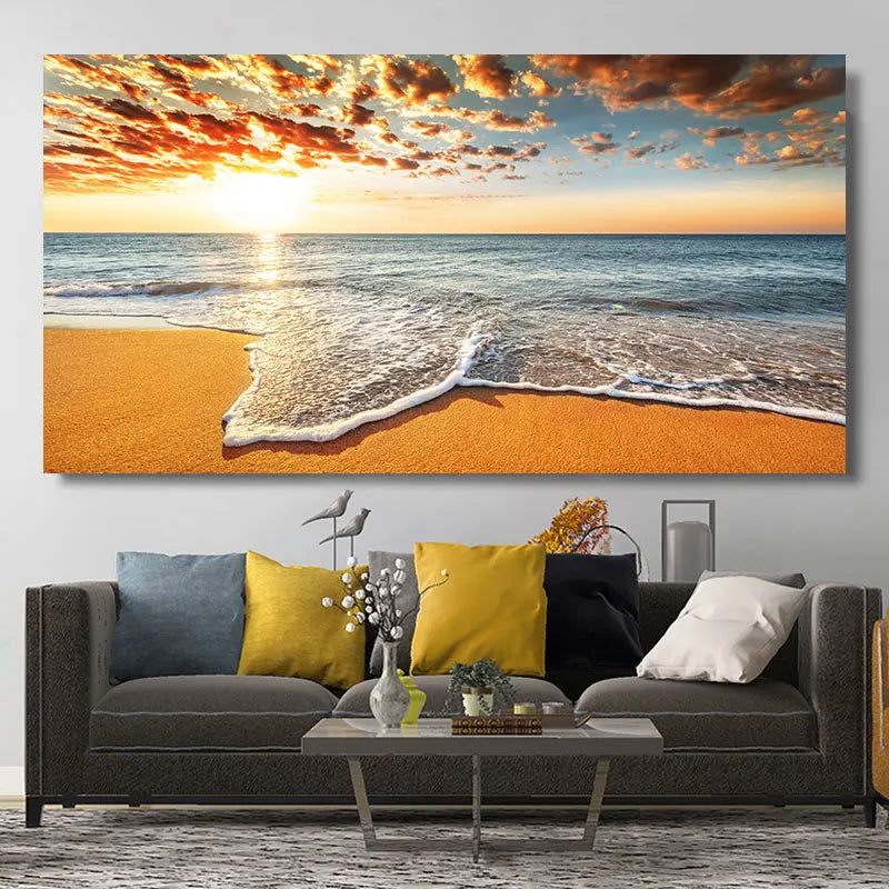 Natural Modern Seascape Wall Pictures Landscape Beach Sea Ocean Canvas Painting Wall Art Posters for Living Room Decor Cuadros Peaceful Pleasures Health and Wellness w2573 seascape-6 30x60cm