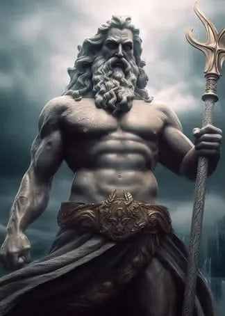 Zeus Greek God Black & White Abstract Canvas Wall Art Print