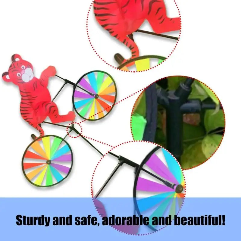 Animal Cycling Windmill Garden Spinner | Weather-Resistant
