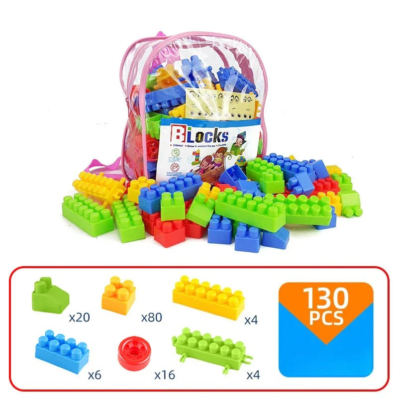 130-Piece Large Particle Building Blocks Set | Kids Ages 6–12