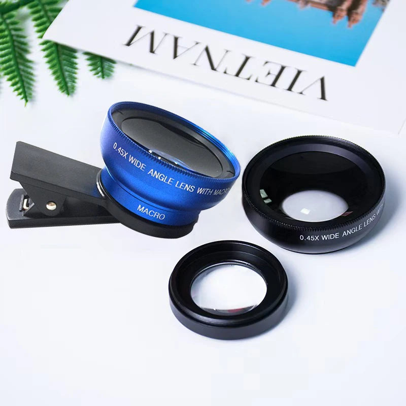 Mobile Phone 37MM 0.45X 49UV Super Wide-angle + Macro Lens For Mobile Camera For Phone Cell Phone Accessories Smartphone Support Peaceful Pleasures Health and Wellness Blue
